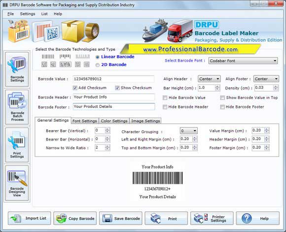 Packaging Distribution Barcode Download screen shot
